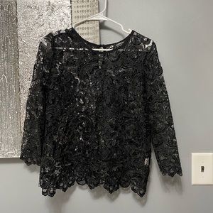 Black floral lace style top